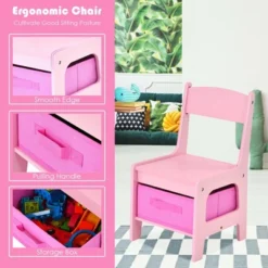 Costway 3 In 1 Kids Wood Table Chairs Set W/ Storage Box Blackboard Drawing Pink -Costway Sales Store GUEST 8256f2f5 2193 4612 95d0 260826f440d5 1