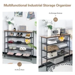 Shoe Rack 5-Tier Shoe Storage Organizer W/4 Metal Mesh Shelves For 16-20 Pairs -Costway Sales Store GUEST 849189f8 87f2 4b18 b53a 97ae15afbc84
