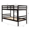 Costway Twin Over Twin Wood Bunk Beds Ladder Safety Rail EspressoWhite