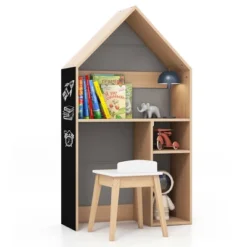 Costway Kids House-Shaped Table & Chair Set Wooden Toy Organizer Cabinet With Blackboard Grey/White 19 Costway Kids House-Shaped Table & Chair Set Wooden Toy Organizer Cabinet With Blackboard Grey/White -Costway Sales Store GUEST 8904a9cc 86f8 4d13 9bbe 86b48c84549d