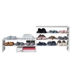 Costway 3 PCS Stackable Shoe Rack 31-Inch Horizontal Organizer 2-tier StorageShelf WhiteBrown -Costway Sales Store GUEST 893e1336 f96d 4e2d 9c38 425be1ed95e1