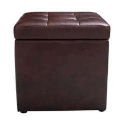 Costway 16''Cube Ottoman Pouffe Storage Box Lounge Seat Footstools With Hinge Top Red Brown 16 Costway 16''Cube Ottoman Pouffe Storage Box Lounge Seat Footstools With Hinge Top Red Brown -Costway Sales Store GUEST 8cf1a709 5e20 4f93 a2d2 a310192bb084