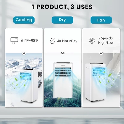 Costway 8000 BTU Portable Air Conditioner 3-in-1 AC Unit With Cool Fan Dehum Sleep Mode 3 Costway 8000 BTU Portable Air Conditioner 3-in-1 AC Unit With Cool Fan Dehum Sleep Mode - Image 3