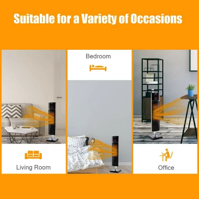 Costway 1500W Portable Oscillating Ceramic Tower Heater W/ Timer Remote Control Room Use 3 Costway 1500W Portable Oscillating Ceramic Tower Heater W/ Timer Remote Control Room Use - Image 3