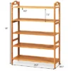Costway 5-Tier Bamboo Shoe Rack FreeStanding Shoe Shelf Entryway Shoe Storage Organizer
