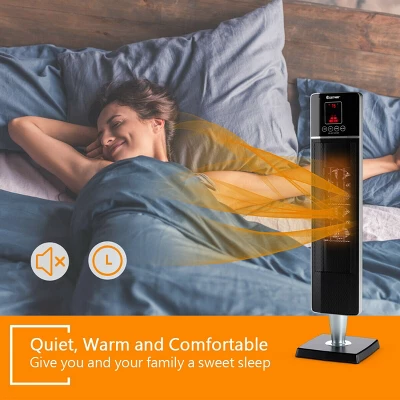 Costway 1500W Portable Oscillating Ceramic Tower Heater W/ Timer Remote Control Room Use 2 Costway 1500W Portable Oscillating Ceramic Tower Heater W/ Timer Remote Control Room Use - Image 2