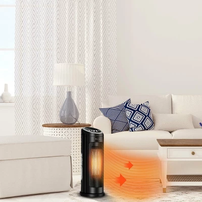 Costway Portable Oscillating PTC Ceramic Space Heater 1500W LED 12H Timer Remote Control 1 Costway Portable Oscillating PTC Ceramic Space Heater 1500W LED 12H Timer Remote Control