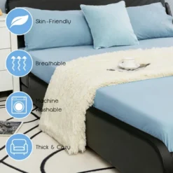 Costway Double Sided Bed Throw Blanket Fluffy Cozy Reversible Blanket Machine Washable Warm Luxury Blankets Bedroom Living Room -Costway Sales Store GUEST 951f19eb 4292 4864 a792 4484e18285d9