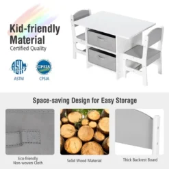 Babyjoy Kids Art Play Wood Table And 2 Chairs Set W/ Storage Baskets Puzzle -Costway Sales Store GUEST 95df00e3 7cd4 48d8 83cf 76ad21bc90b9