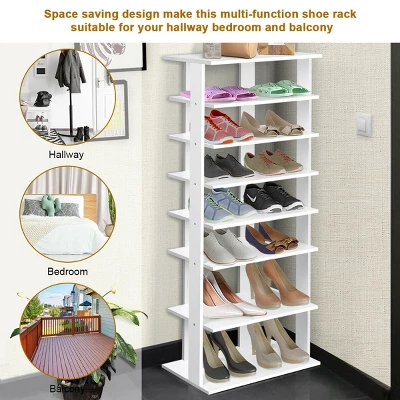 Costway Patented Wooden Shoes Storage Stand 7 Tiers Big Shoe Rack Organizer Multi-Shoe Rack 4 Costway Patented Wooden Shoes Storage Stand 7 Tiers Big Shoe Rack Organizer Multi-Shoe Rack - Image 4