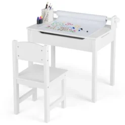 Costway Toddler Craft Table & Chair Set Kids Art Crafts Table WithPaper Roll Holder Grey/White -Costway Sales Store GUEST 9f332937 3d19 437c a01a 1d8f4cbe91f6
