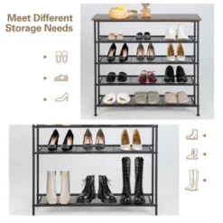 Shoe Rack 5-Tier Shoe Storage Organizer W/4 Metal Mesh Shelves For 16-20 Pairs -Costway Sales Store GUEST a3e5c27e a5be 450b ba2b 481f0eec9a88