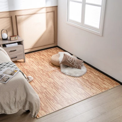 Costway 12 Tiles Wood Grain EVA Foam Floor Mats Interlocking W/Borders 24" Natural 1 Costway 12 Tiles Wood Grain EVA Foam Floor Mats Interlocking W/Borders 24" Natural