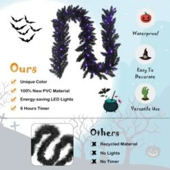 Costway 9ft Pre-lit Christmas Halloween Garland Black W/ 50 Purple LED Lights 16 Costway 9ft Pre-lit Christmas Halloween Garland Black W/ 50 Purple LED Lights -Costway Sales Store GUEST ae5e825d b3a5 4437 b5f2 53f7020f1a55
