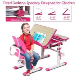 Costway Children Desk Chair Set Adjustable Study Table Drawer Winged Backrest Chair -Costway Sales Store GUEST aee8a052 8049 4cfa 9bf1 d38880088c9c