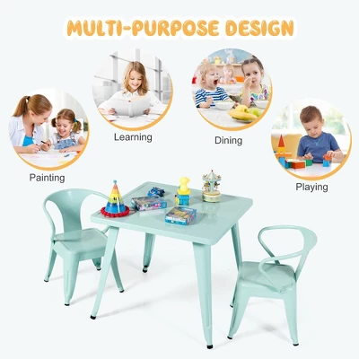Costway Kids Steel 27'' Square Table Children Play Learn Activity Table Indoor Outdoor 6 Costway Kids Steel 27'' Square Table Children Play Learn Activity Table Indoor Outdoor - Image 6