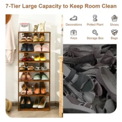 Costway Patented 7-Tier Double Shoe Rack Free Standing Shelf Storage Tower Rustic Brown 15 Costway Patented 7-Tier Double Shoe Rack Free Standing Shelf Storage Tower Rustic Brown -Costway Sales Store GUEST b105bc0d 3fb9 4bce 94d6 57df9393e42d