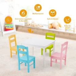 Costway 5 Piece Kids Wood Table Chair Set Activity Toddler Playroom Furniture Colorful 14 Costway 5 Piece Kids Wood Table Chair Set Activity Toddler Playroom Furniture Colorful -Costway Sales Store GUEST b277767e 090d 4c17 877a 5eaceed45f8a