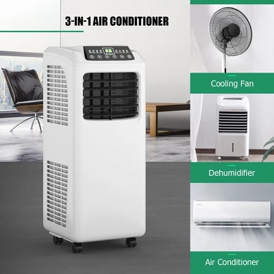 Costway 5500 BTU (9000 BTU ASHRAE) 3-in-1 Portable Air Conditioner W/Built-in Dehumidifier And Window Kit 1 Costway 5500 BTU (9000 BTU ASHRAE) 3-in-1 Portable Air Conditioner W/Built-in Dehumidifier And Window Kit