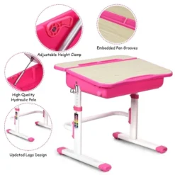 Costway Adjustable Children Study Desk Chair Set W/Winged Backrest Pink 13 Costway Adjustable Children Study Desk Chair Set W/Winged Backrest Pink -Costway Sales Store GUEST be7a4caa ff26 4ed8 b453 d85e357534a7