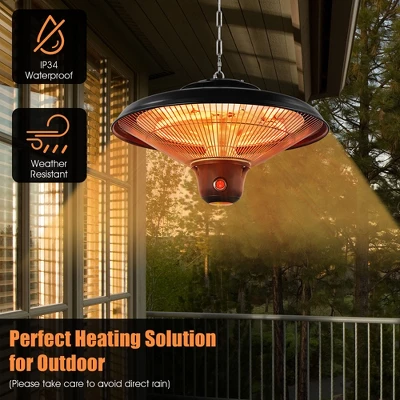 Costway 1500W Electric Hanging Heater Ceiling Mounted Infrared Heater W/Remote Control 5 Costway 1500W Electric Hanging Heater Ceiling Mounted Infrared Heater W/Remote Control - Image 5