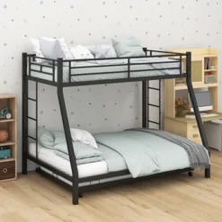 Costway Twin Over Full Metal Bunk Bed With Trundle Slats Support For Teens Adults Black -Costway Sales Store GUEST c14a39ab 4705 439b a2e3 0038a28debd3