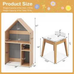 Costway Kids House-Shaped Table & Chair Set Wooden Toy Organizer Cabinet With Blackboard Grey/White 12 Costway Kids House-Shaped Table & Chair Set Wooden Toy Organizer Cabinet With Blackboard Grey/White -Costway Sales Store GUEST c197ed60 a17b 401f 8f73 8e155fb79088