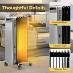 Costway 1500W Oil-Filled Radiator Heater Portable Electric Space Heater 3 Heat Settings 17 Costway 1500W Oil-Filled Radiator Heater Portable Electric Space Heater 3 Heat Settings -Costway Sales Store GUEST c1e9c852 37eb 4f26 a382 1ee5354930be