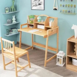 Costway Bamboo Kids Study Desk And Chair Set Height Adjustable Home School W/ Bookshelf -Costway Sales Store GUEST c6da1f18 9aaf 4d5c ba3a eee9f2393b06