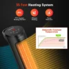 Costway 1500W Portable Electric PTC Heater Swing Space Heater W/ 24H Timer &Thermostat