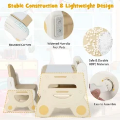 Costway Kids Drawing Table & Chair Set For Reading Playing With Pens & Blackboard Eraser Blue/Brown -Costway Sales Store GUEST c893a212 e8ed 457d b3bf 63998d95c867