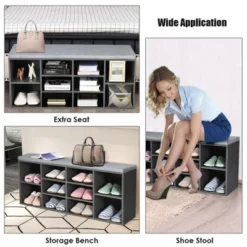 Costway Entryway Padded Shoe Storage Bench 10-Cube Organizer Bench Adjustable -Costway Sales Store GUEST c8dac9bb 0926 4e26 ae60 687eadd71903