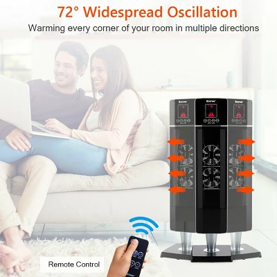 Costway 1500W Portable Oscillating Ceramic Tower Heater W/ Timer Remote Control Room Use 5 Costway 1500W Portable Oscillating Ceramic Tower Heater W/ Timer Remote Control Room Use - Image 5