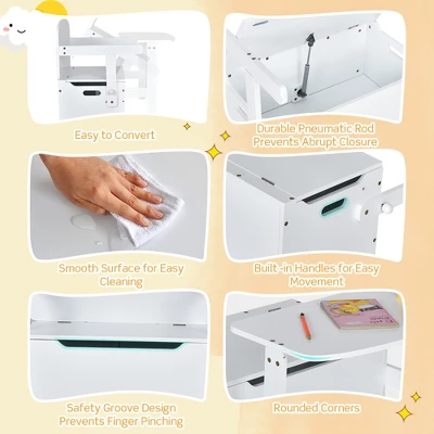 Costway 3-in-1 Kids Convertible Storage Bench Wood Activity Table And Chair Set 6 Costway 3-in-1 Kids Convertible Storage Bench Wood Activity Table And Chair Set - Image 6