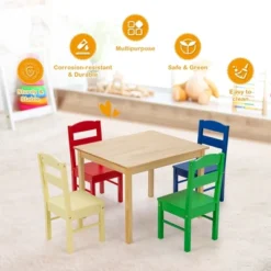 Costway Kids 5 Piece Table Chair Set Pine Wood Multicolor Children Play Room Furniture 13 Costway Kids 5 Piece Table Chair Set Pine Wood Multicolor Children Play Room Furniture -Costway Sales Store GUEST d93d385b 3db3 43f6 aa58 575c987df40d