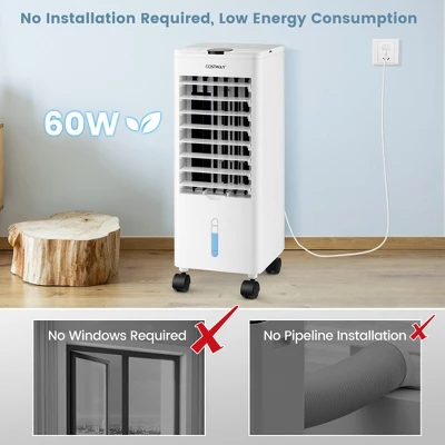 Costway Evaporative Air Cooler Fan Portable Oscillating Swamp With 3 Speeds Modes Remote 8 Costway Evaporative Air Cooler Fan Portable Oscillating Swamp With 3 Speeds Modes Remote - Image 8