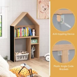 Costway Kids House-Shaped Table & Chair Set Wooden Toy Organizer Cabinet With Blackboard Grey/White 15 Costway Kids House-Shaped Table & Chair Set Wooden Toy Organizer Cabinet With Blackboard Grey/White -Costway Sales Store GUEST dbc558e8 b91c 45bb 9169 e5b50ff1430a