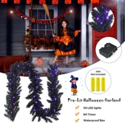Costway 9ft Pre-lit Christmas Halloween Garland Black W/ 50 Purple LED Lights 15 Costway 9ft Pre-lit Christmas Halloween Garland Black W/ 50 Purple LED Lights -Costway Sales Store GUEST dc2dae97 d0e4 458a 82a2 005518f0bf85