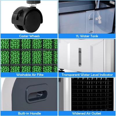 Costway Portable Air Cooler Fan & Heater Humidifier With Washable Filter Remote Control 8 Costway Portable Air Cooler Fan & Heater Humidifier With Washable Filter Remote Control - Image 8