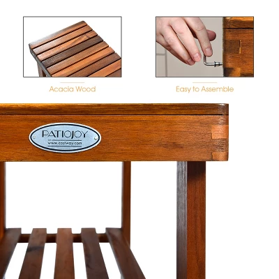 Costway 3-Tier Wood Shoe Rack 27.5' Shoe Bench Freestanding Boots Organizer Heavy-duty 8 Costway 3-Tier Wood Shoe Rack 27.5' Shoe Bench Freestanding Boots Organizer Heavy-duty - Image 8