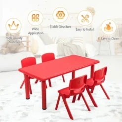 Costway Kids Plastic Rectangular Learn And Play Table Playroom Kindergarten Home Red -Costway Sales Store GUEST e4bcd3cb 3058 4637 9bf3 e901fa585e49