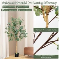 Costway 5.5FT Artificial Tree Fake Eucalyptus Tree For Living Room Office Home Decor -Costway Sales Store GUEST e4c9793c f83b 4683 831f 3fee1f489310