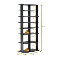Patented 7-Tier Dual Shoe Rack Practical Free Standing Shelves Storage Shelves Concise