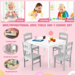 Costway Kids 5 Piece Table & Chair Set Wooden Children Activity Playroom Furniture Gift 16 Costway Kids 5 Piece Table & Chair Set Wooden Children Activity Playroom Furniture Gift -Costway Sales Store GUEST e69c37eb 6777 4ef9 83b7 e4d5ef4fce65