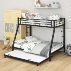 Costway Twin Over Full Metal Bunk Bed With Trundle Slats Support For Teens Adults Black -Costway Sales Store GUEST e85f9a39 4cfe 436f 8393 80ac6fa9e74b