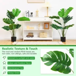 Costway 4FT Artificial Monstera Deliciosa Plant Palm Tree W/ Cement-Filled Pot Indoor Outdoor 13 Costway 4FT Artificial Monstera Deliciosa Plant Palm Tree W/ Cement-Filled Pot Indoor Outdoor -Costway Sales Store GUEST ee21a868 310b 438e b533 fb70e07b4fce