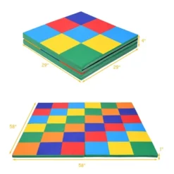 Costway Sales Store 13 Costway 58'' Toddler Foam Play Mat Baby Folding Activity Floor Mat Home School Daycare