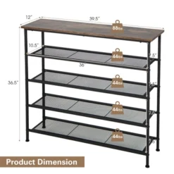 Shoe Rack 5-Tier Shoe Storage Organizer W/4 Metal Mesh Shelves For 16-20 Pairs -Costway Sales Store GUEST f62f18e8 f5dd 484c 94c8 bc9d4f9bfeae