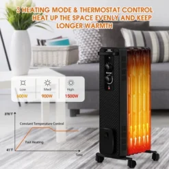 Costway 1500W Oil-Filled Heater Portable Radiator Space Heater W/ Adjustable Thermostat White Black -Costway Sales Store GUEST f92b32ae 0616 439f ad55 a3a68b8b9d17