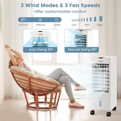 Costway Evaporative Air Cooler Fan Portable Oscillating Swamp With 3 Speeds Modes Remote 4 Costway Evaporative Air Cooler Fan Portable Oscillating Swamp With 3 Speeds Modes Remote - Image 4